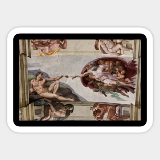 The Creation of Adam By Michelangelo Buonarroti, Touching Hands, Sistine Chapel Sticker